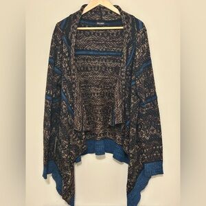Love & Liberty Blue and Brown Knit Women’s Cardigan Size Large